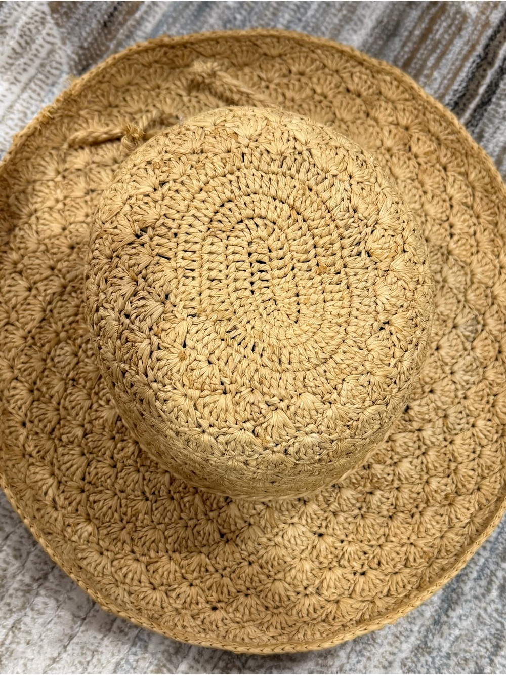 Peter Grimm Natural Straw Crochet Sun Hat